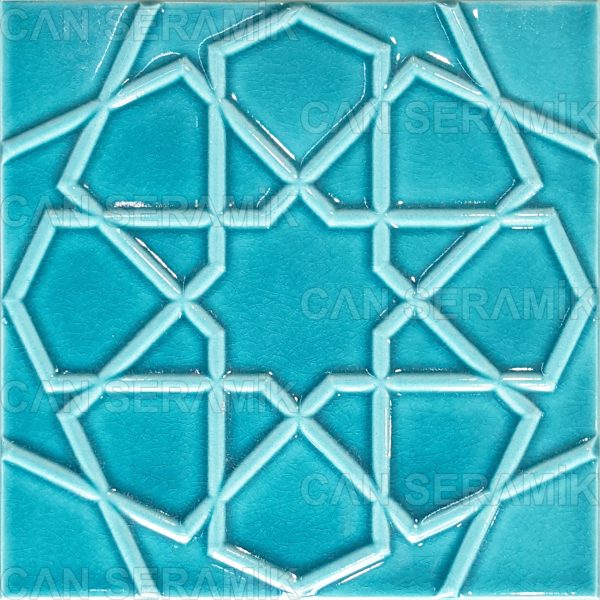 Rölyefli Çini Selçuklu Yıldızı Modelli İznik Çini Karo Örnekleri Modelleri Fiyatları Türkmen Yıldızı Desenli Kütahya Çini Fiyatları Kabartmalı Çini