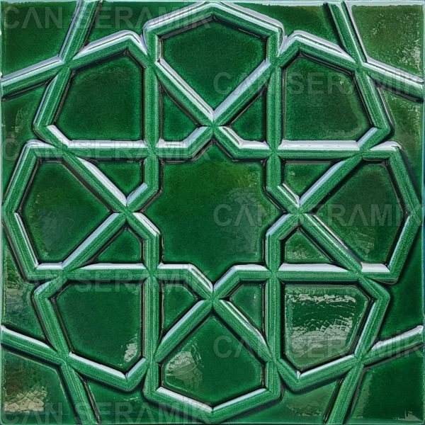 Rölyefli Çini Selçuklu Yıldızı Modelli İznik Çini Karo Örnekleri Modelleri Fiyatları Türkmen Yıldızı Desenli Kütahya Çini Fiyatları Kabartmalı Çini