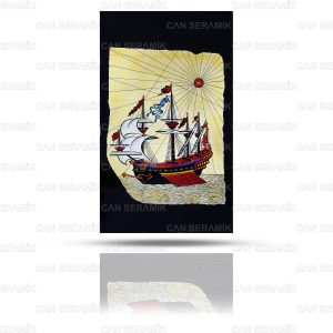 El Yapımı İznik Çini Pano Modelleri Piri Reis Haritası Piri Reis Kalyonu Gemisi Tasviri El Yapımı Piri Reis Çini Pano Modelleri Fiyatları