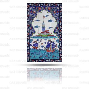 El Yapımı İznik Çini Pano Modelleri El Yapımı Kız Kulesi Çini Pano Modelleri Fiyatları El Dekoru Kız Kulesi Çini Pano Tasarımları
